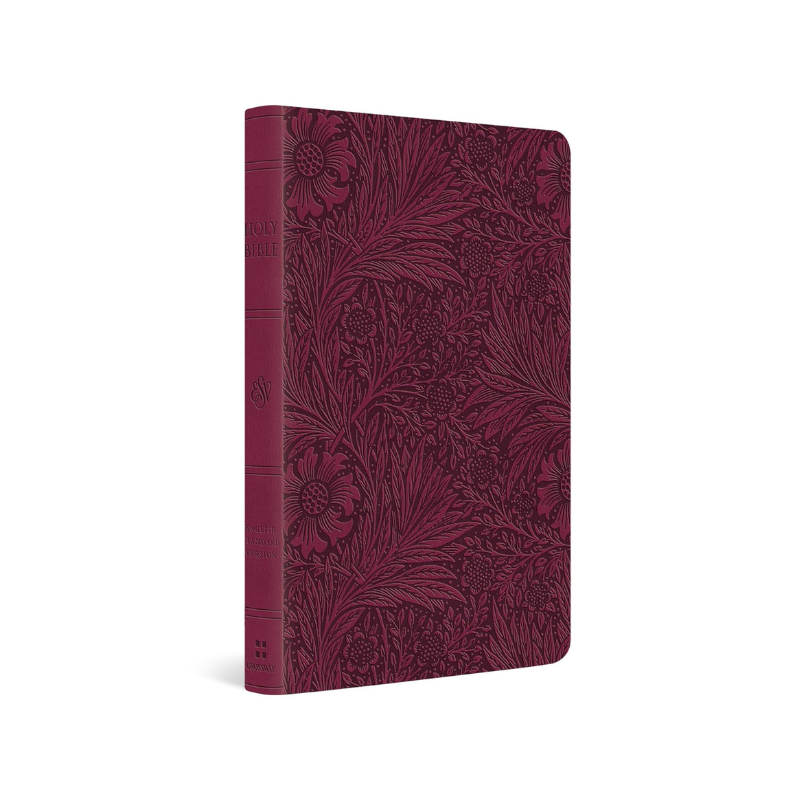 ESV Large Print Value Thinline Bible (TruTone, Raspberry, Floral Design) image 0